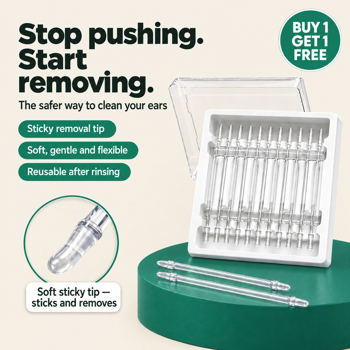 Freshown Sticky Ear Cleaner - stop pushing, start removing