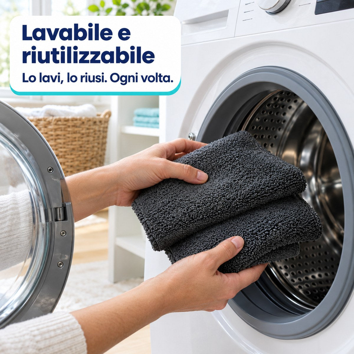 Panno lavabile in lavatrice e riutilizzabile